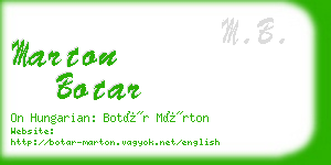 marton botar business card